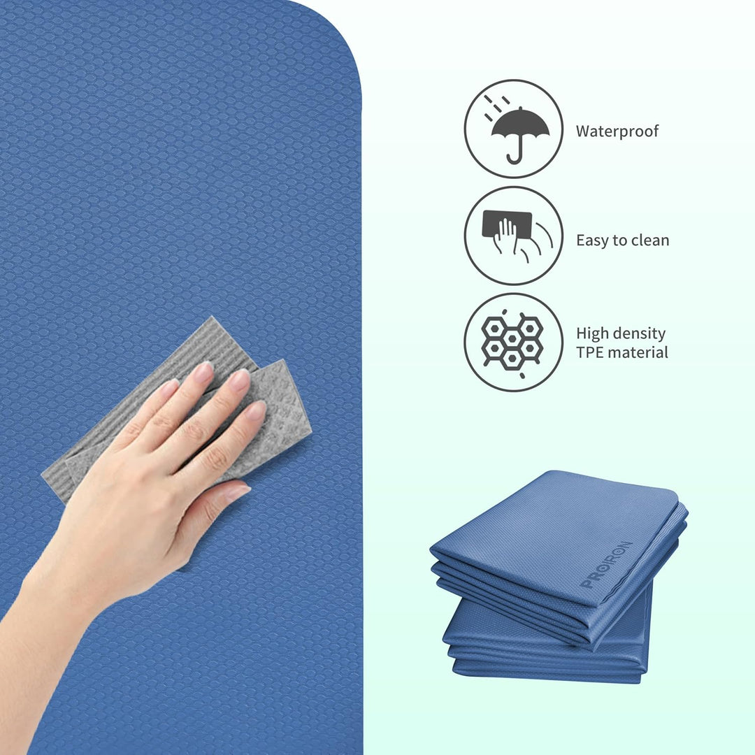 PROIRON Yogamatte Faltbar TPE, Reise Yogamatte rutschfest &amp; leicht 183cm x 61cm x 6mm, Gymnastikmatt