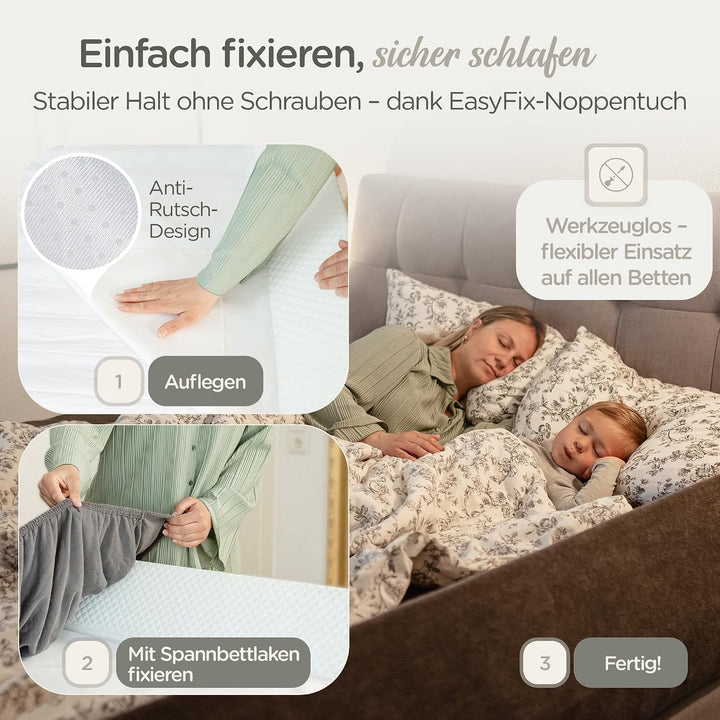 LUNOVA® Rausfallschutz Bett Reise Kinder &amp; Baby - Boxspringbett mobil | Mit Gurt &amp; Reisetasche · zus