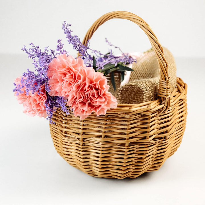 Creative Home Kleiner Weidenkorb mit Henkel | Klein 22 x 22 x 26 cm (+/- 2 cm) | Handgeflochtener, G