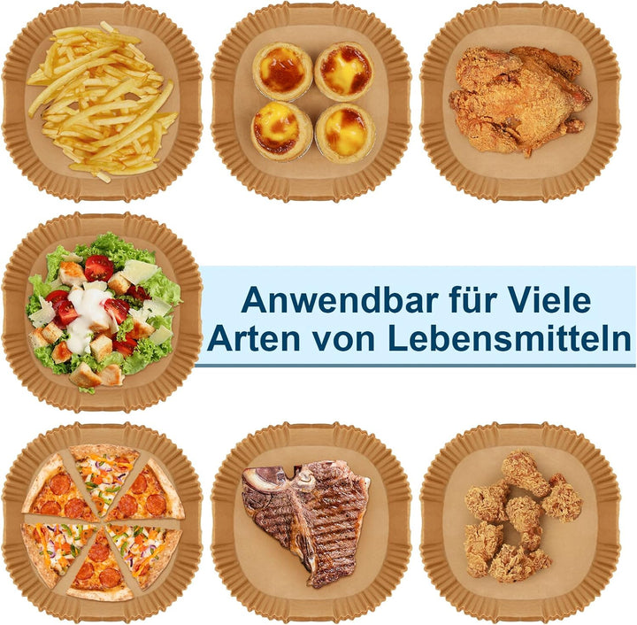 200 Stück Backpapier für Heissluftfritteuse 1,2L-4,5L, Stone TH 16-20cm Airfryer Backpapier Pergamen