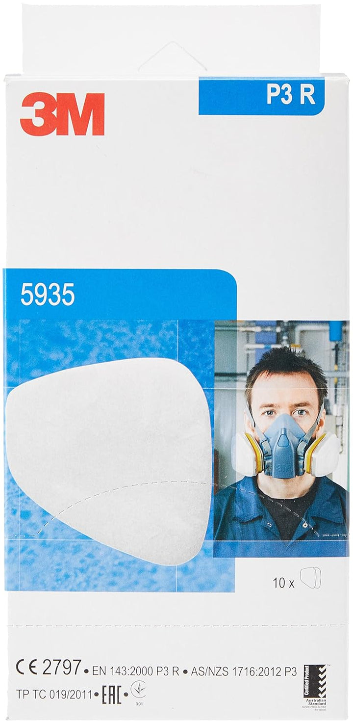 3M Partikel-Einlegefilter 5935, 10 Paar & 70071617933 Gas- und Kombi A2 Partikelfilter, 8 Stück Bund