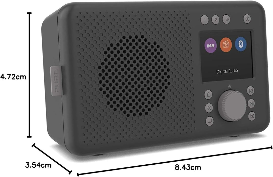 Pure DAB+ tragbares DAB+ Radio mit Bluetooth 5.0 (DAB/DAB+ und UKW Radio TFT Farbdisplay 20 Sendersp