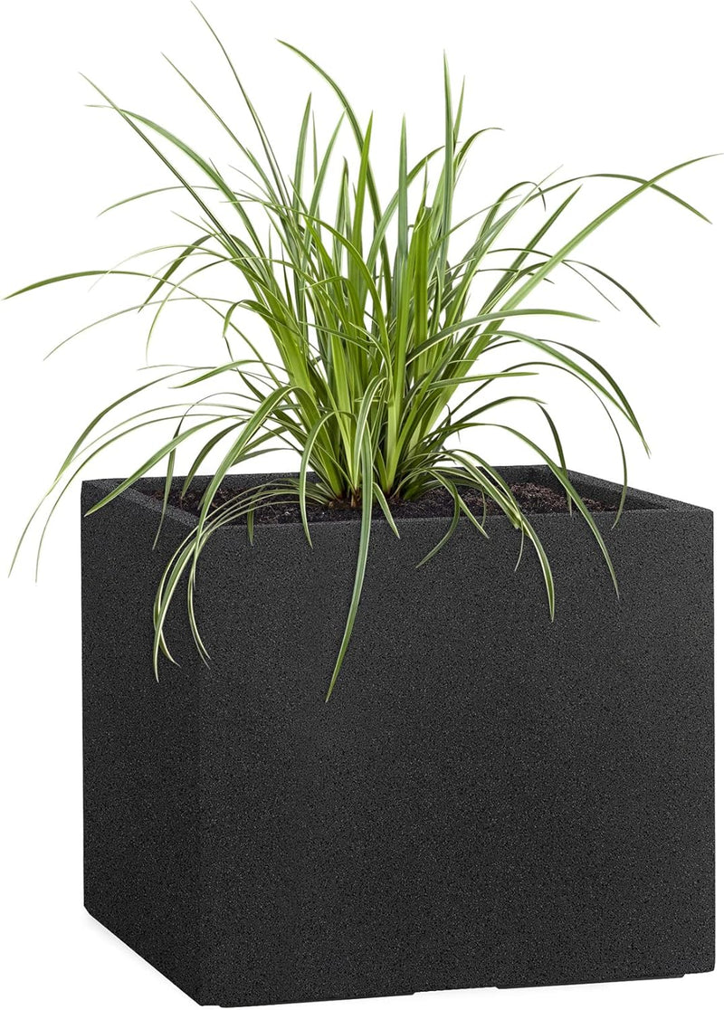 Pflanzwerk® Pflanzkübel Cube Granit Anthrazit 30x34x34cm *Frostbeständiger Blumenkübel* *UV-Schutz*