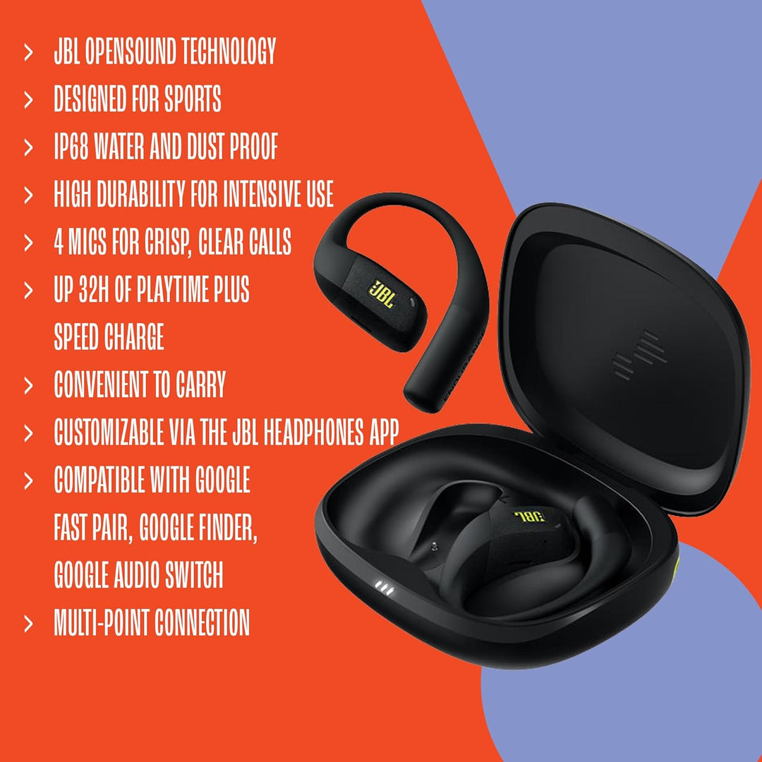 JBL Endurance Zone kabellose Open-Ear Sport-Kopfhörer mit Ohrbügel-Design, OpenSound-Technologie, 32