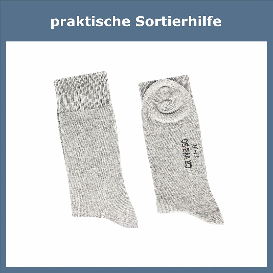 Herren Socken aus 100% Baumwolle | Reine Baumwollsocken im 10er-Set | Freizeitsocken ohne Naht mit v