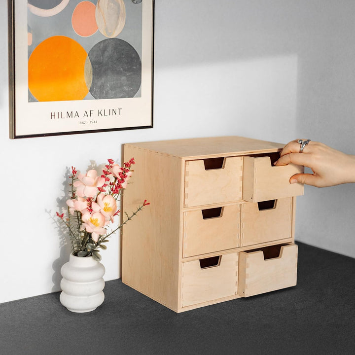 Creative Deco Schubladenbox Schubladenelement | 6 Schubladen | 28,5 x 20 x 28,5 cm (+/- 1 cm) | Mini
