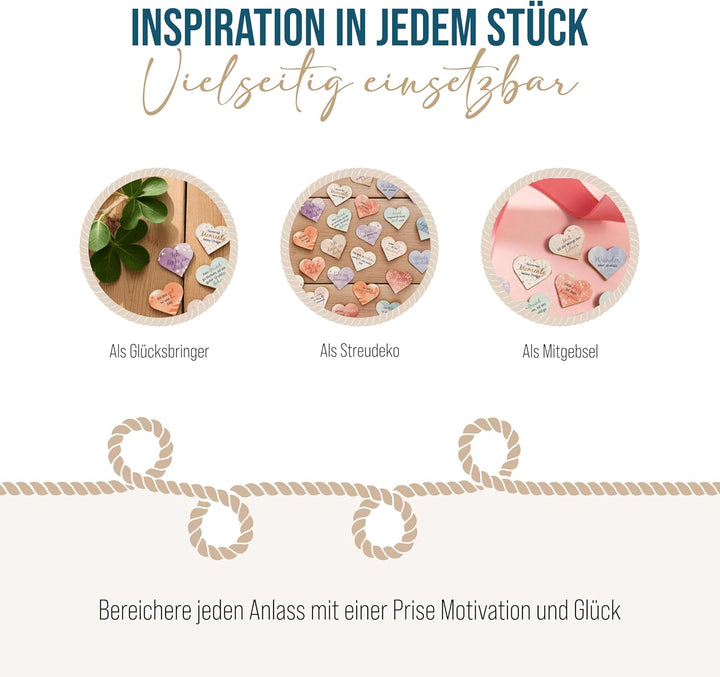 Logbuch-Verlag 24 Glücksbringer Herzen mit positiven Sprüchen zur Motivation Liebe Geburtstag für Ki