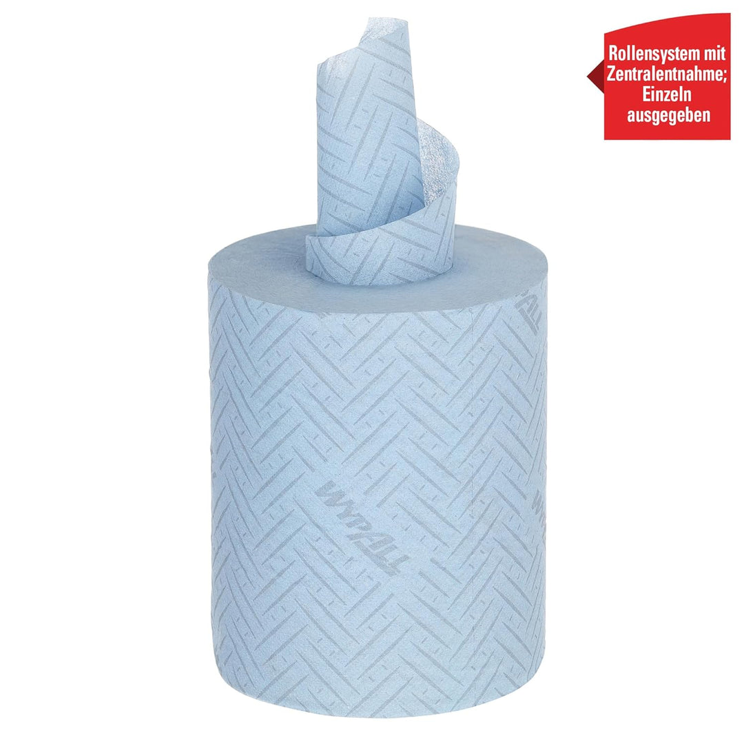 WypAll L10 Papierreinigungstücher, 1-lagige blaue Rolle mit Zentralentnahme, Reinigungstücher für Le