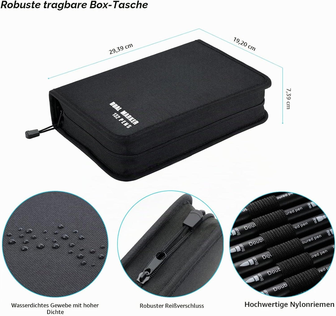 TrendGate Dual Brush Pen Set, 132 Farben Fineliner und Pinselstifte Set, Doppel Filzstifte Dicke und