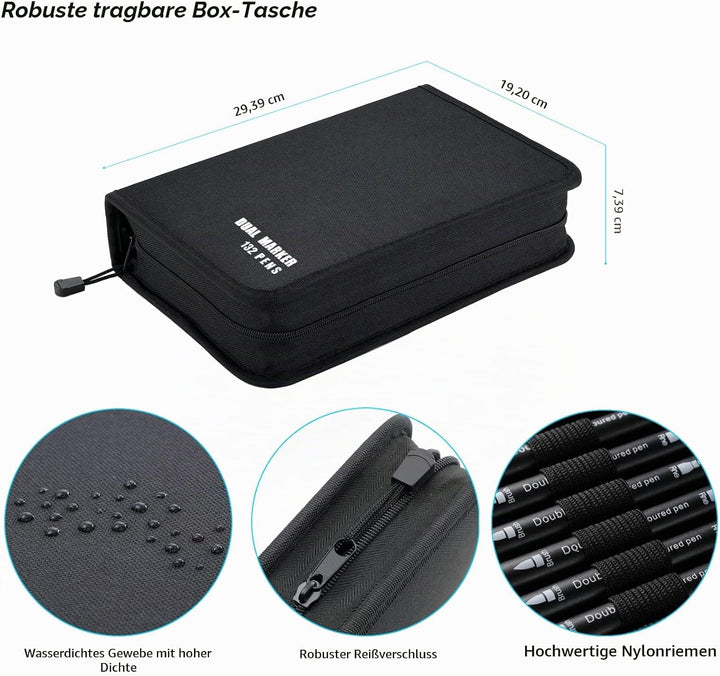 TrendGate Dual Brush Pen Set, 132 Farben Fineliner und Pinselstifte Set, Doppel Filzstifte Dicke und