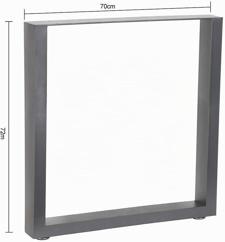 Melko 2er Set Tischbeine aus Stahl 70 x 72 cm Tischkufen Vierkantrohr Tischuntergestell Möbelbeine E