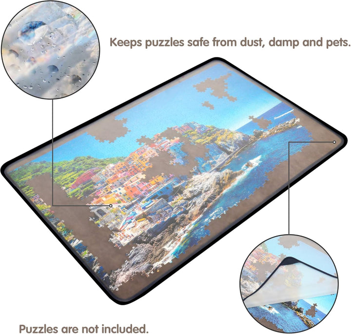 Tektalk Puzzle Board, tragbare Puzzlematte mit staubdichter Abdeckung zur Aufbewahrung von Puzzles,