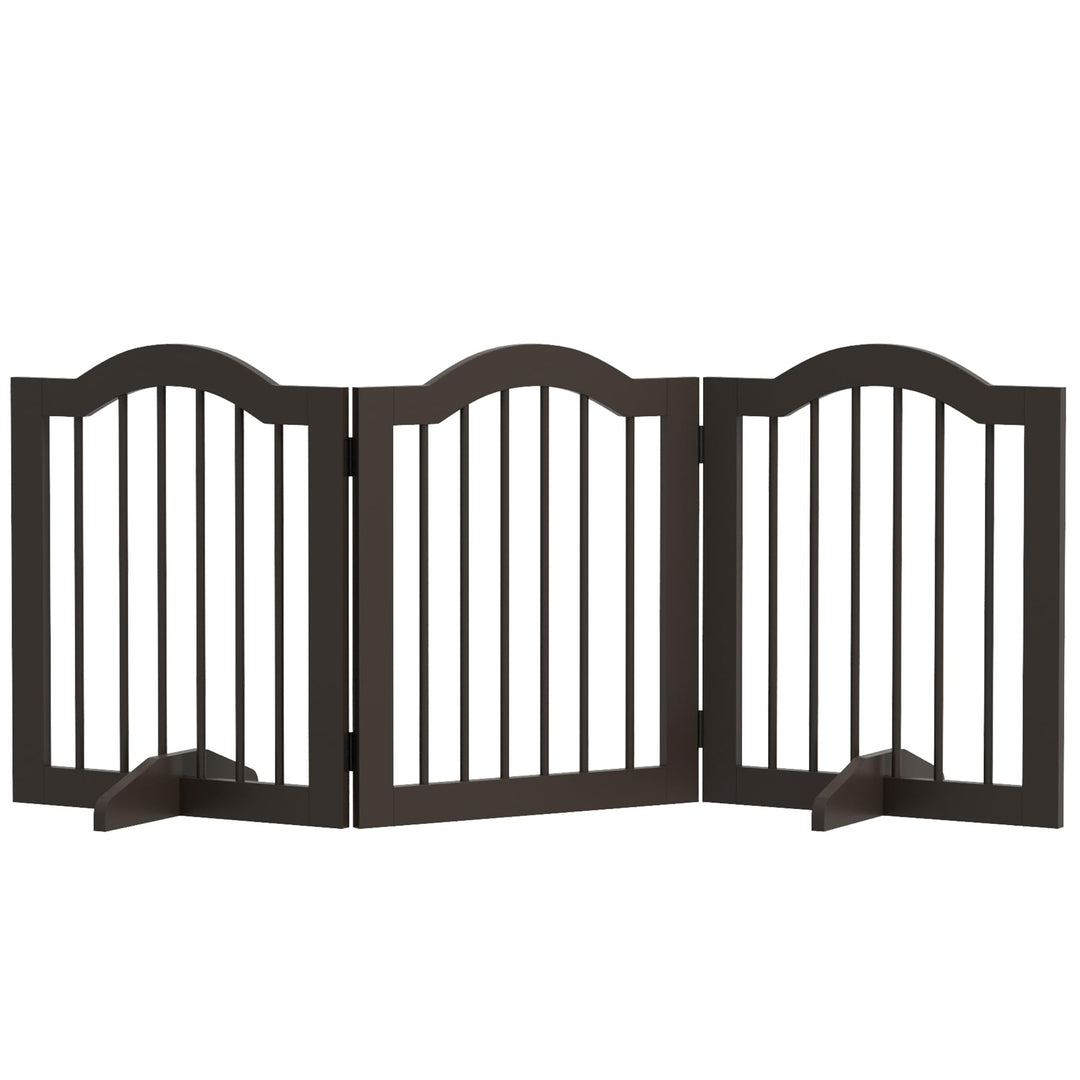 PawHut Absperrgitter Hund 3-teilig, 154,5 x 61 cm Faltbar Hundegitter mit Tür, Türschutzgitter mit 2