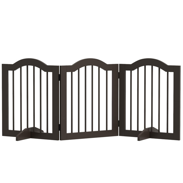 PawHut Absperrgitter Hund 3-teilig, 154,5 x 61 cm Faltbar Hundegitter mit Tür, Türschutzgitter mit 2