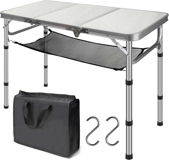 CPROSP Campingtisch Klappbar 90 * 40cm, Koffertisch Camping Faltbar, Camping Tisch, Markttisch Höhen