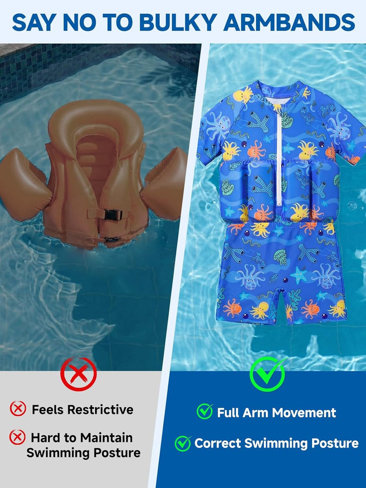 Badeanzug Baby Mädchen Jungen mit Floatation Kleinkind Schwimmtraining Hilfe Schwimmende Badeanzug E