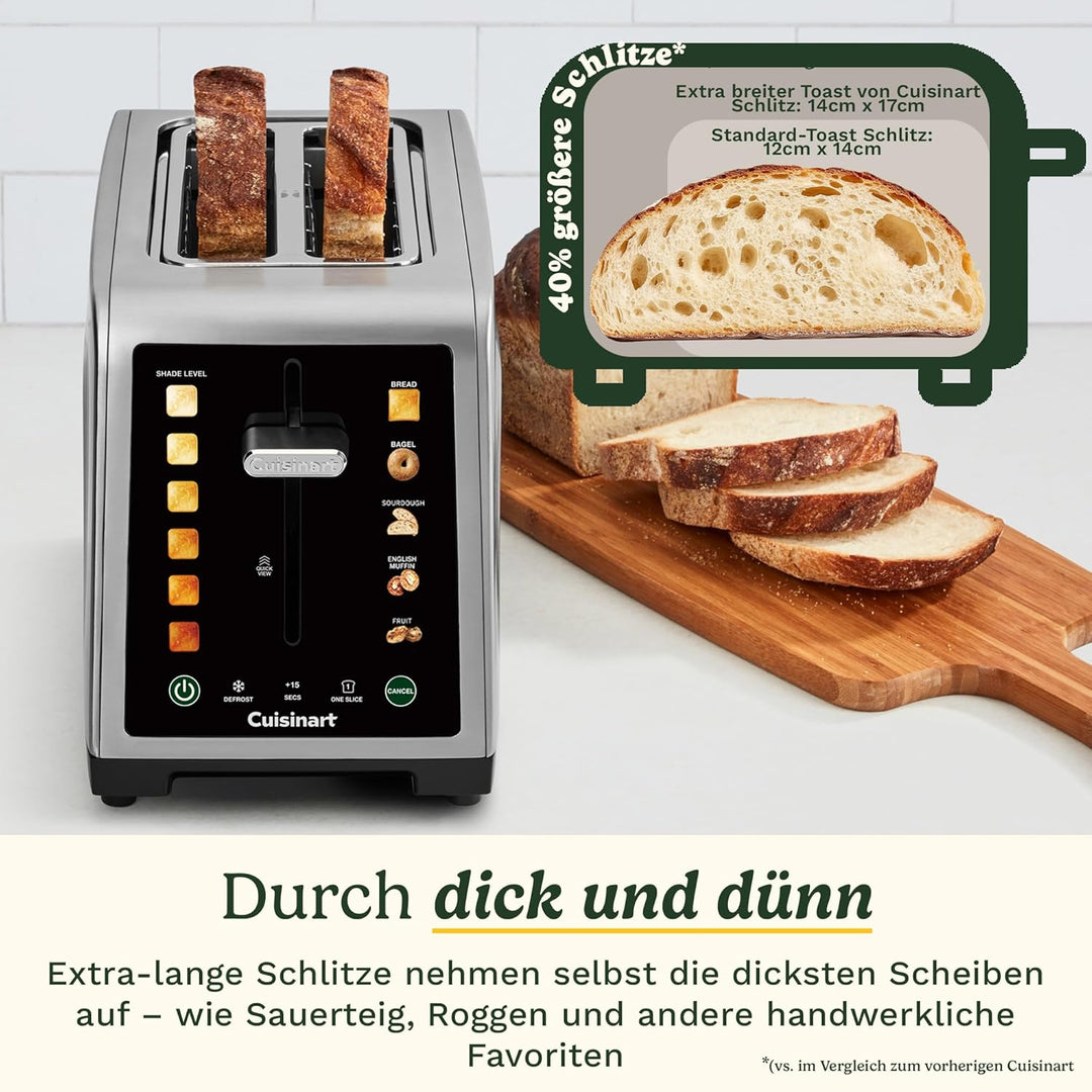 Cuisinart SimpliTouch XL Farb-Touchscreen 2-Scheiben-Toaster | Extra-grosse Schlitze | Farb-Touchscr