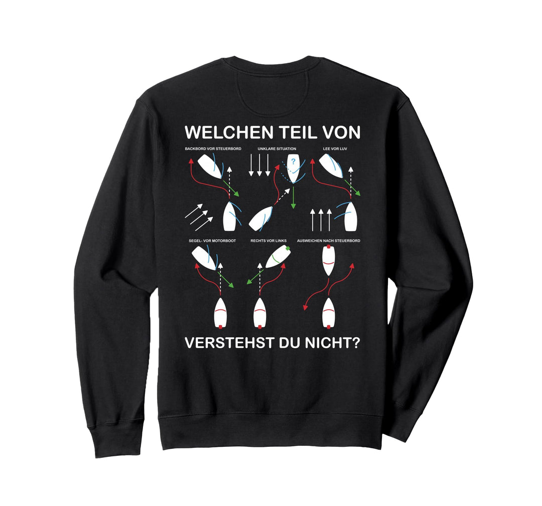 Ausweichregeln KVR Lustiges Boot, Schiff & Yacht Rückenprint Sweatshirt