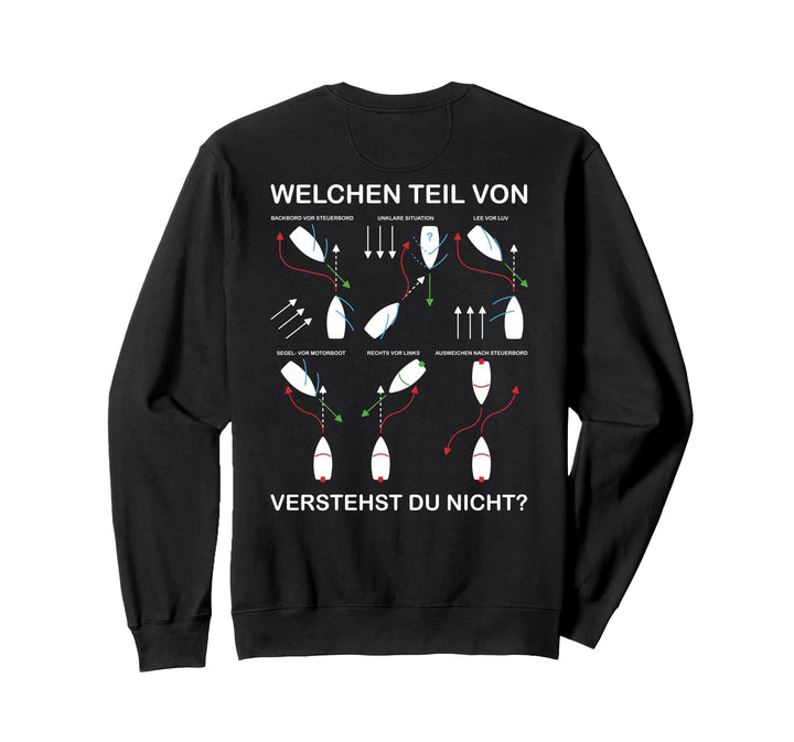 Ausweichregeln KVR Lustiges Boot, Schiff & Yacht Rückenprint Sweatshirt