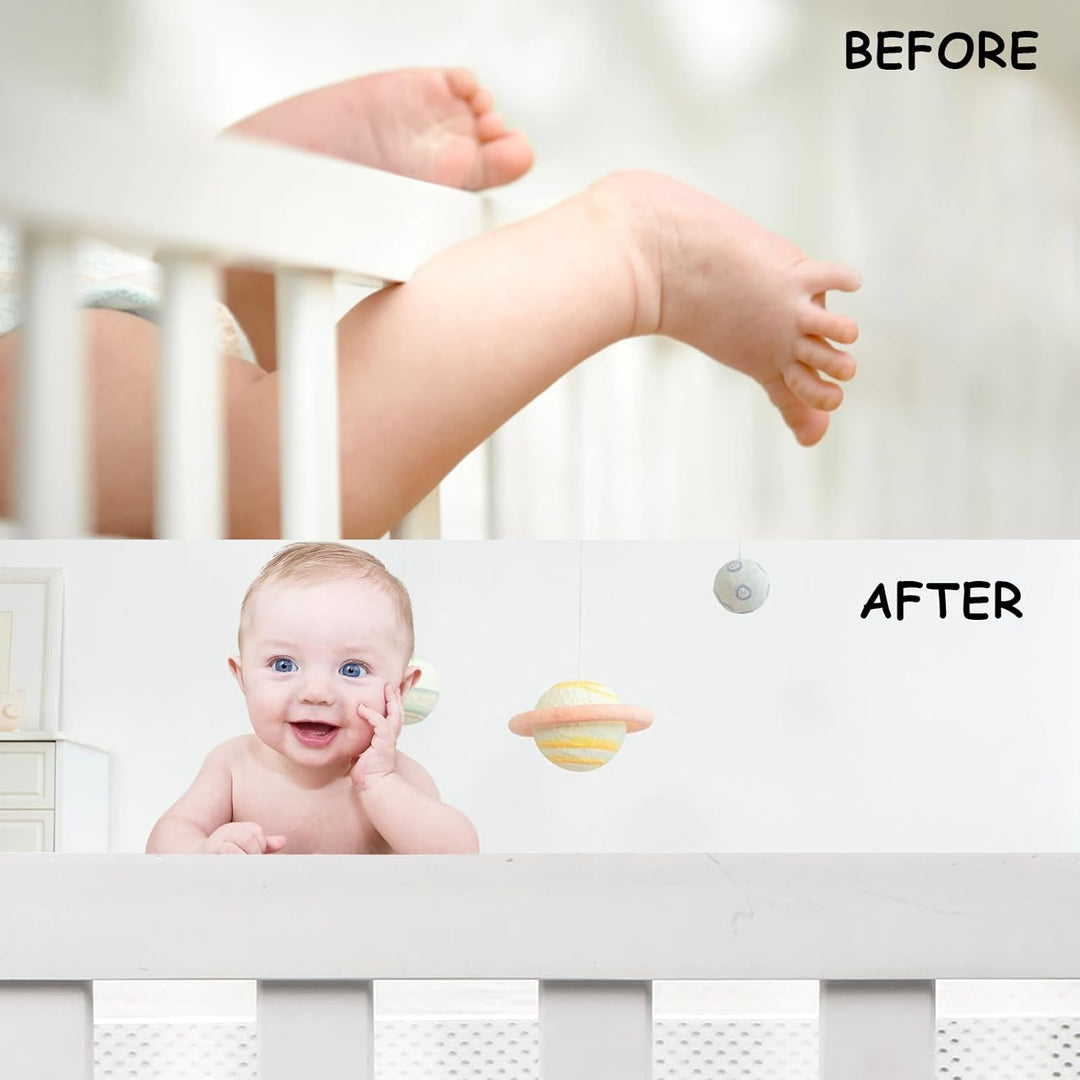 Bettumrandung Babybett,2 Stück Bettumrandung Nestchen Breathable 4-Seitiges Netzfutter für Kinderbet