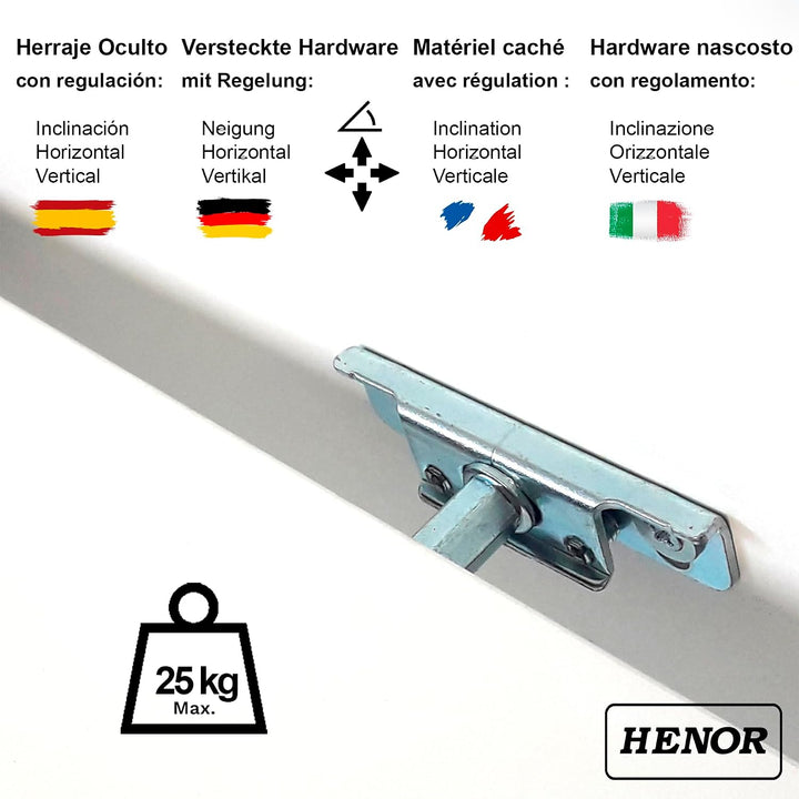 Henor Charge 2 Einheiten Wandregal FSC® Holzwandregal 30 x 20 x 2.5 cm. Laden Sie 25 kg. Weiss 2x30
