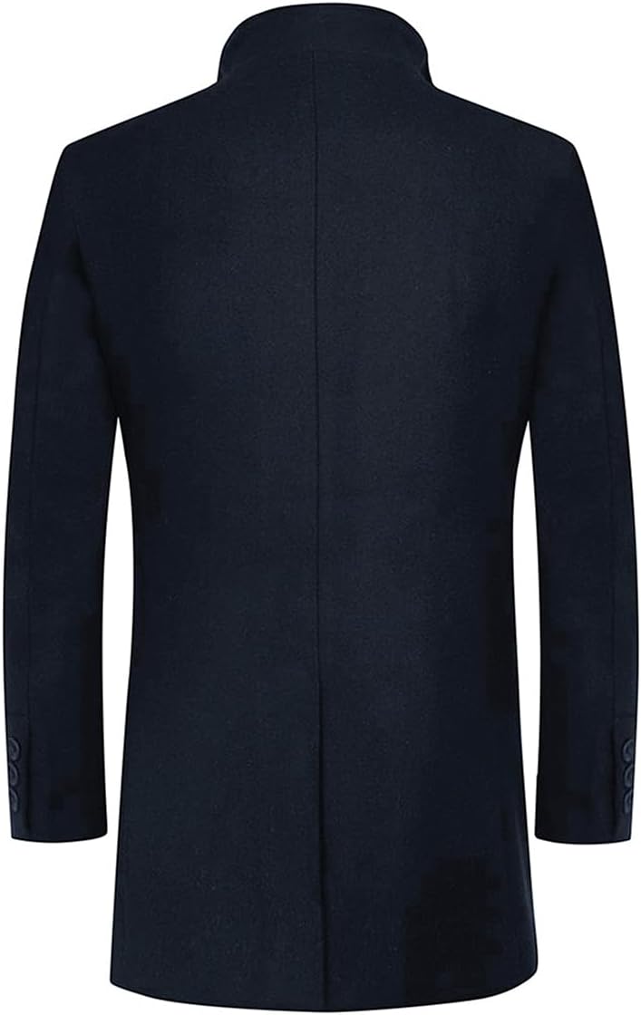 Allthemen Wintermantel Mantel Herren Lang Slim Fit Herrenmantel Winter Schwarz Business Mantel Herre