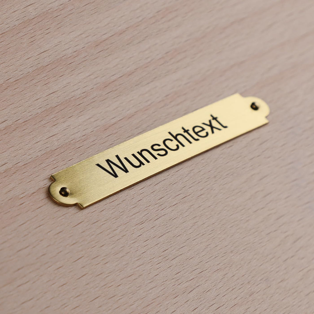 Gemäldeschild aus Messing mit Gravur | Schild gravieren lassen für Gemälde, Sattel, Ehrentafeln und