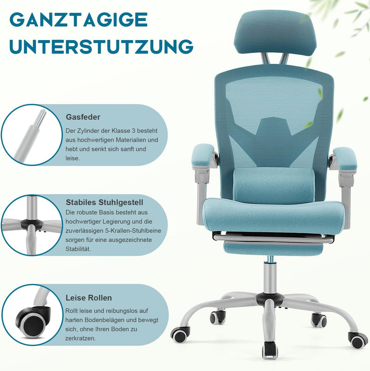 DUMOS Bürostuhl Ergonomisch EIN Schreibtischstuhl mit Komfortarmlehnen Ausgestattet mit Einer Bequem