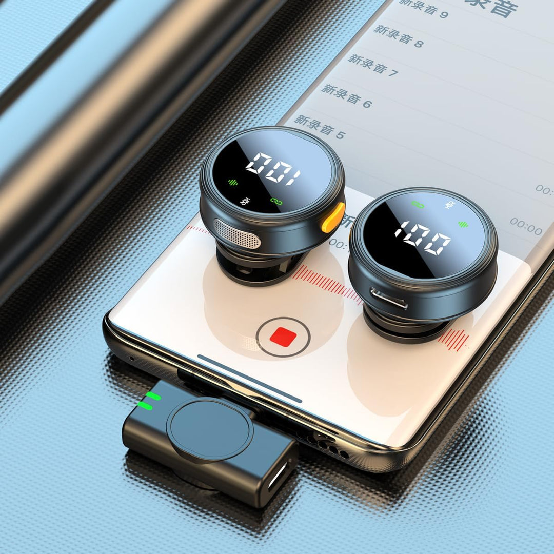 Kabelloses Lavalier Mikrofon Handy, Mini Mikrofon PC & Smartphone,2.4GHz Wireless Microphone mit Rau