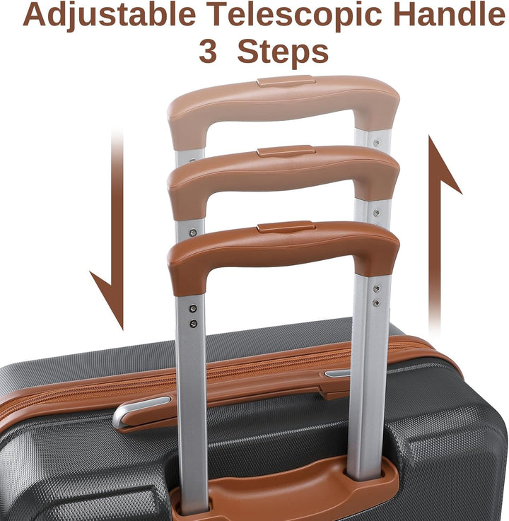 KONO Reisekoffer Set Gepäcksets 4 Teilig Kofferset, 55cm Handgepäck mit Beautycase Kosmetikkoffe mit