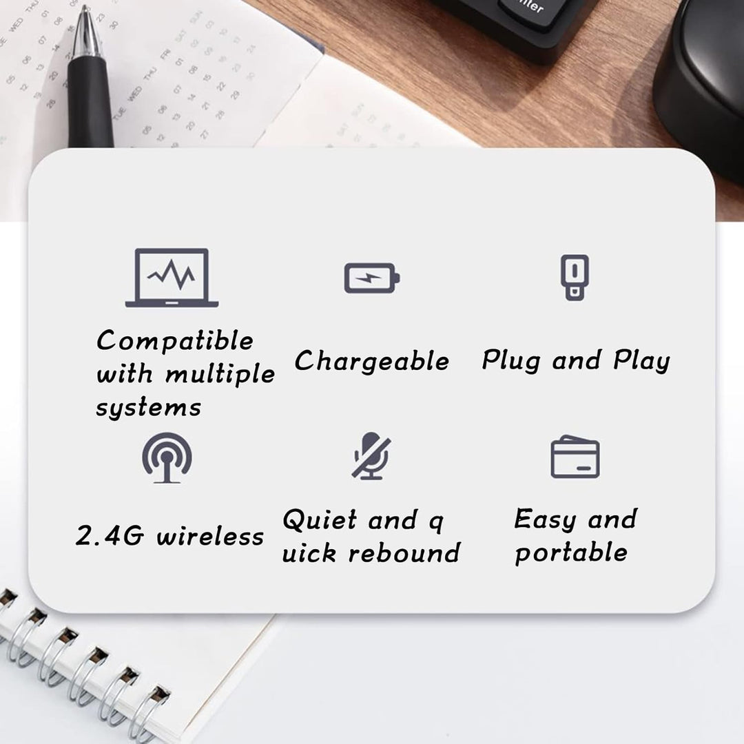 Kabelloser Ziffernblock mit 35 Tasten, 2,4-G-USB-Nummernblock, Ergonomisches Design, Leise, Schnelle