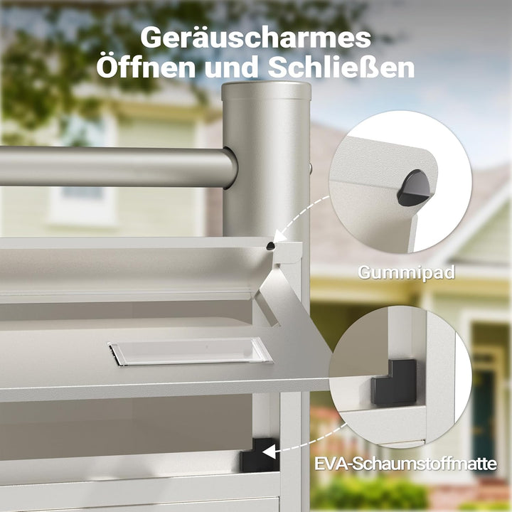 Wiltec 6er Briefkastenanlage Edelstahl 556 x 270 x 1500 mm, Standbriefkasten mit 6 Fächern, Schlüsse