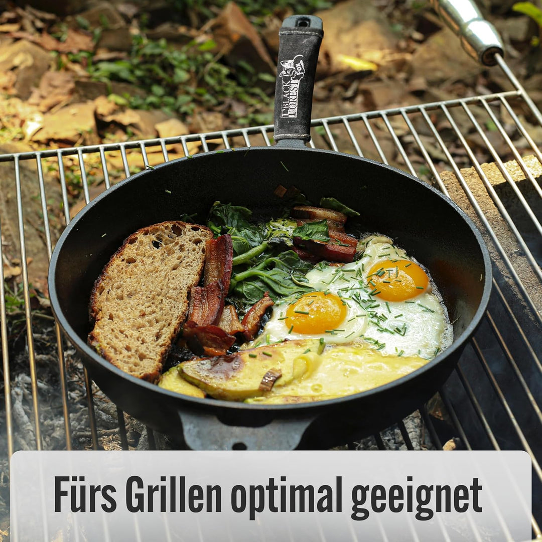Black Forest Fox Snout Aramid Kevlar | Griffhülle | Feuerpfanne | Gusseisen-Griffabdeckungen | Leder