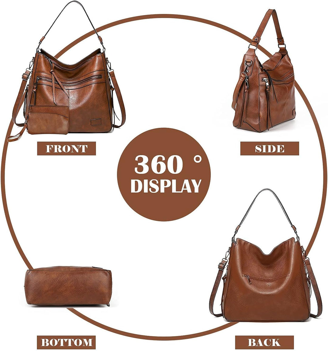 Gladdon Handtaschen Damen Leder umhängetasche Shopper Mode Hobo Taschen grosse Kapazität Schultertas