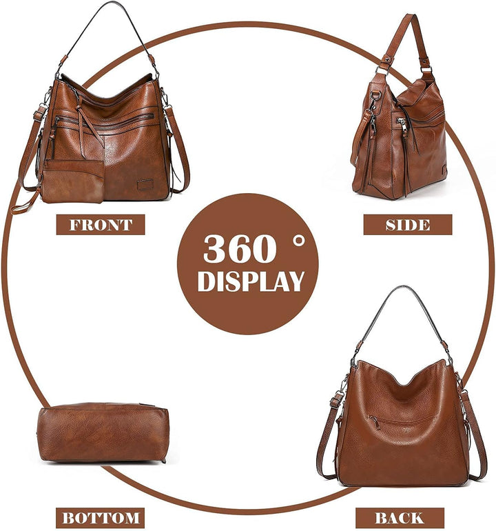 Gladdon Handtaschen Damen Leder umhängetasche Shopper Mode Hobo Taschen grosse Kapazität Schultertas