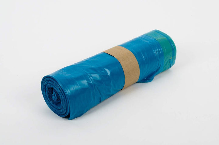 Funny AG-879 LDPE-Zugbandsäcke, 700 x 1100 mm, Typ 60, Blau, Circa 120 L, 250 Stück) Single, Single