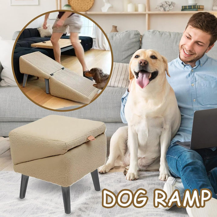Foldable Dog Ramp, Non-Slip Pet Stairs, Portable Vehicle Bed Access, 30x30x35cm Small Breed Friendly