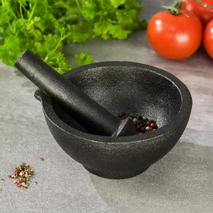Gusseisen Mörser mit Stössel Gewürzmühle Gewürzmörsel Kinghoff KH-1197 Masse: Ø13 x 6.5 cm