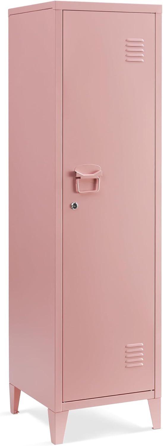 [en.casa] Einzelspind Kurikka Metallspind mit 2 Ablagen 137 x 38 x 38 cm abschliessbar Schliessfachs