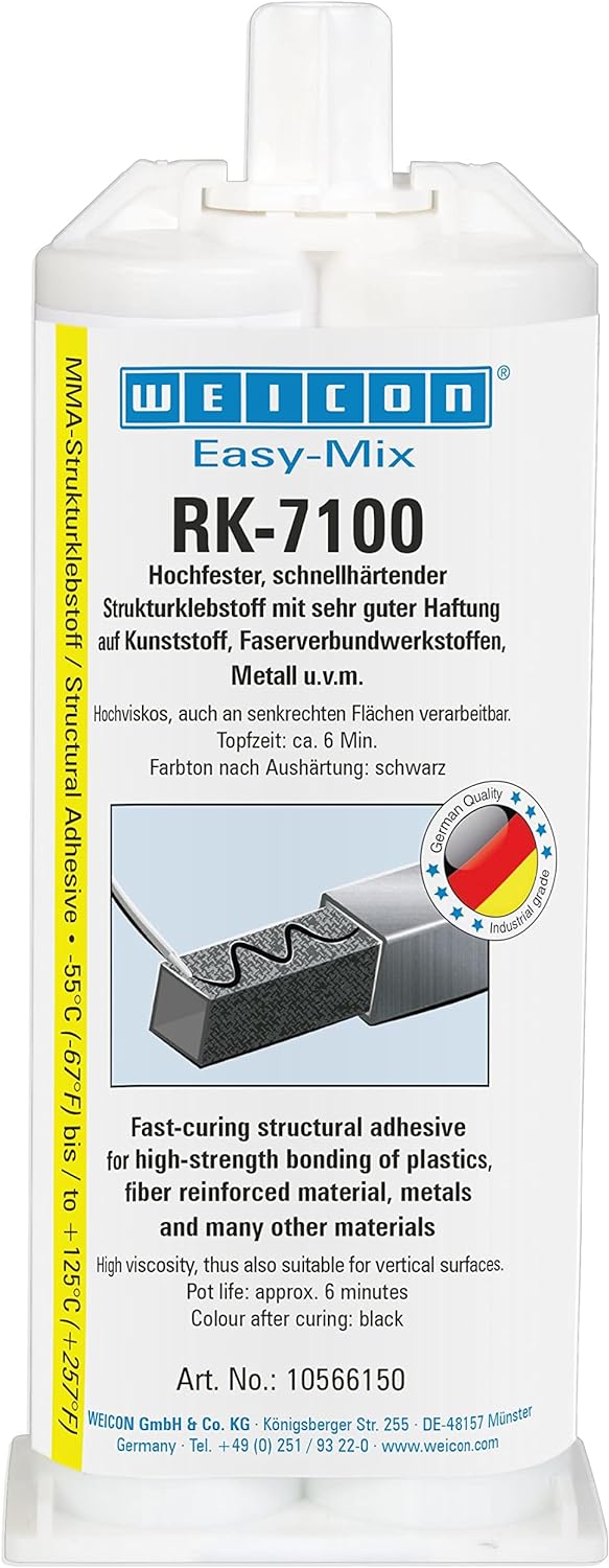 WEICON Easy-Mix RK-7100 50 g Acrylat-Strukturkleber für Kunststoff & Metall schwarz