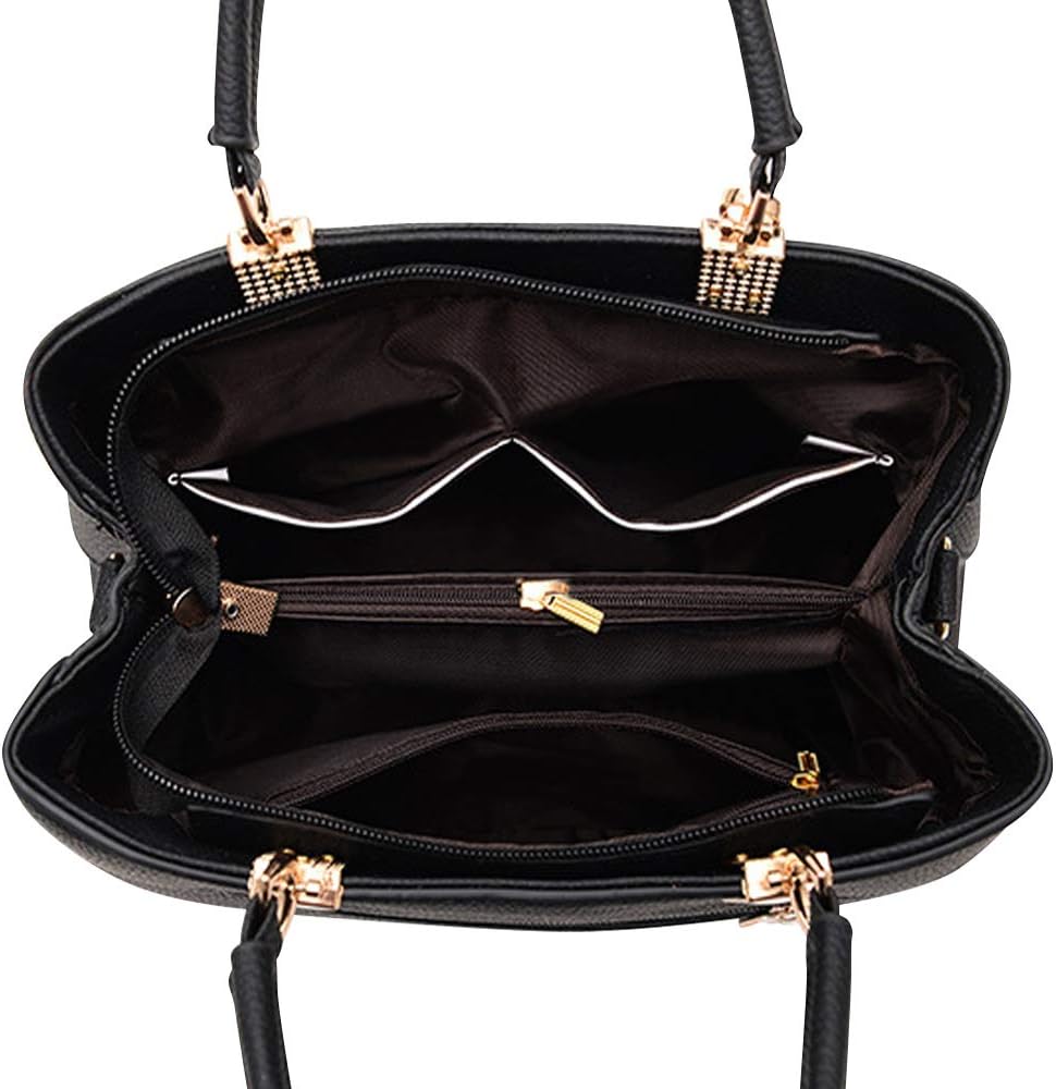 wocharm Damen-Schultertasche aus PU-Leder, Tragegriff oben, modische Tragetasche für Freizeit und Ar