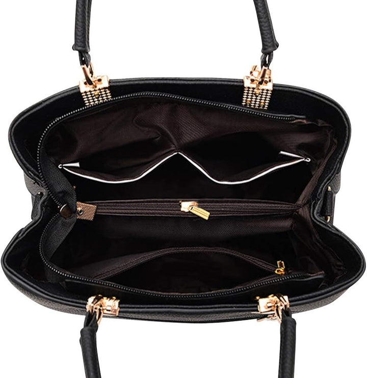 wocharm Damen-Schultertasche aus PU-Leder, Tragegriff oben, modische Tragetasche für Freizeit und Ar