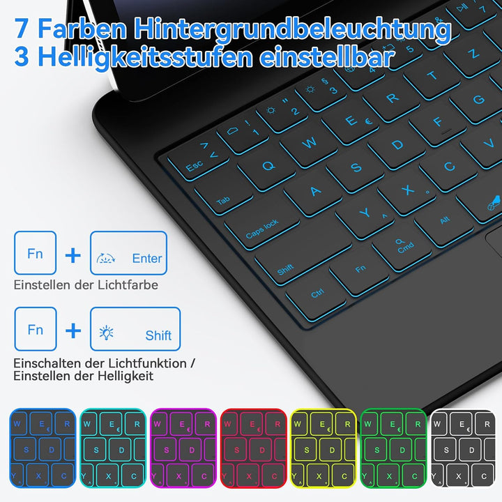 Bettdow für Samsung Galaxy Tab S10 Lite/Tab S10 FE/Tab S9 FE 10.9" und Tab S9 11" Tastatur Hülle, Sc