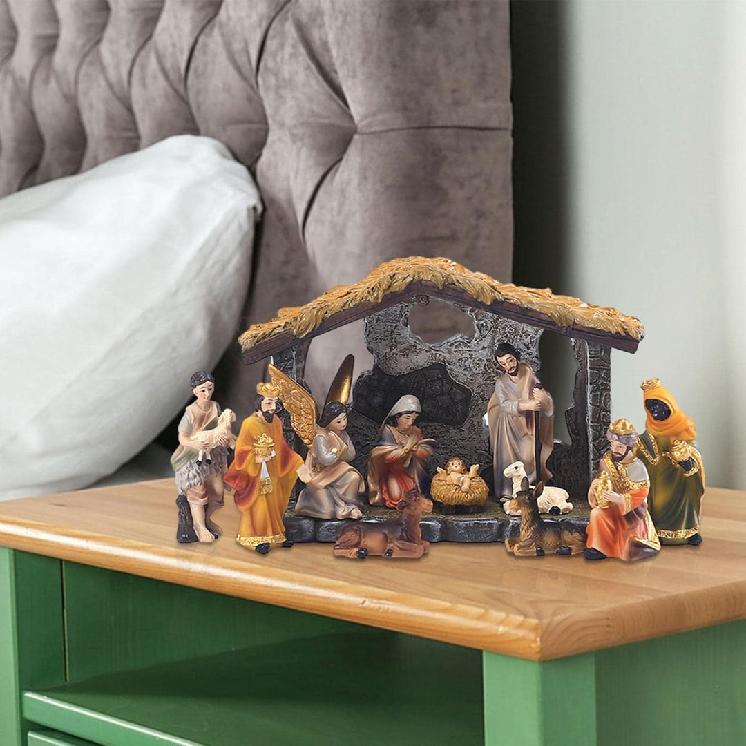 Weihnachtskrippe Set | Weihnachtskrippe Set Krippe Set Krippe | Harz Figuren Home Wohnzimmer Kunst D