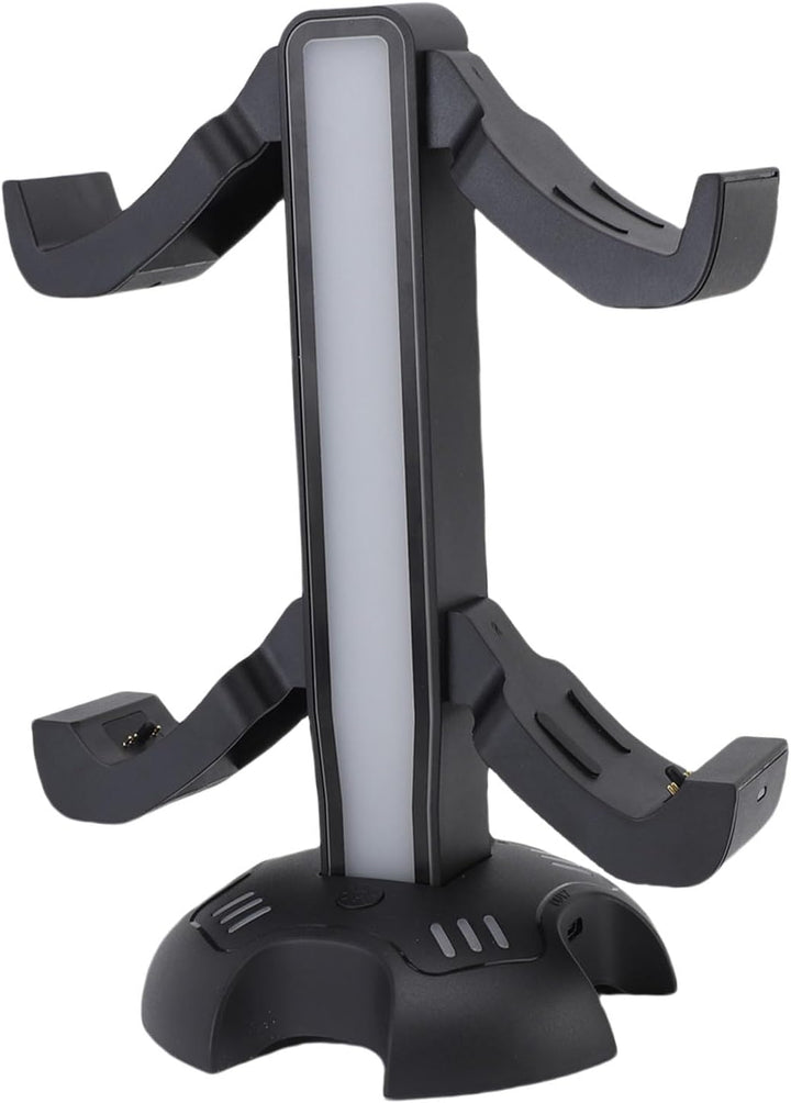 Controller-Ladegerät-Halterung mit 9 RGB-Lichtmodi für Gamer-Desktop, USB-Port-Headset-Ständer, Kabe