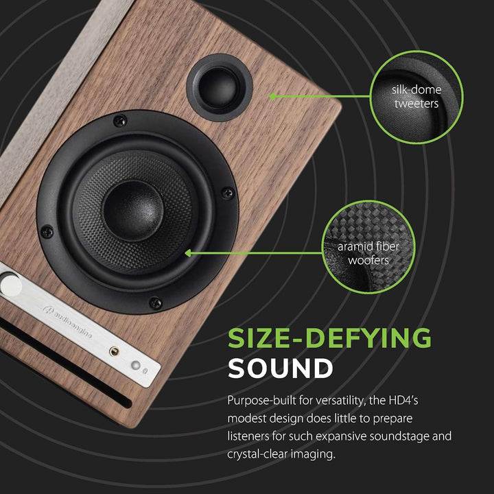 Audioengine HD4 Wireless Bluetooth Speakers - Computer Monitor Speakers and Home Music System with a
