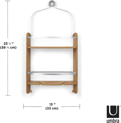 Umbra Aquala Duschregal und Shower Caddy aus Bambus und Aluminium