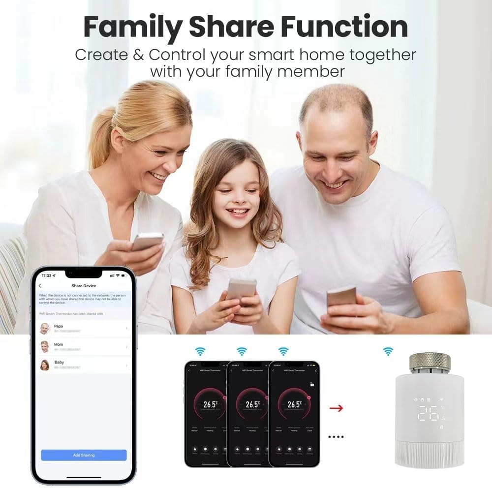 RKHK TR-M3Z-WIFI Temperaturregelventil WiFi-Add-on kompatibel mit Alexa, Siri und Google Assistant f