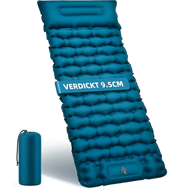 Isomatte Camping Luftmatratze 9,5cm verdickt, 200x69cm Ultraleicht Luftzellenmatte Aufblasbare Matra