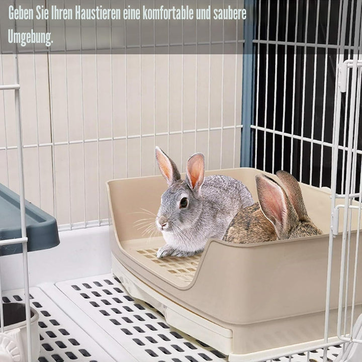 kathson grosses Kaninchenklo zum Trainieren, Töpfchen-Ecktoilette mit Schublade, grösses Klo für erw